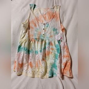 Justice dip dye babydoll tank top, 3 for 30.00